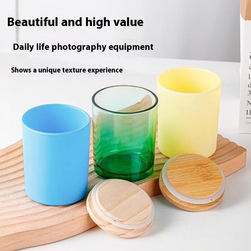 Candlestick Diy Glass Jar Colored Frosted Glass Container