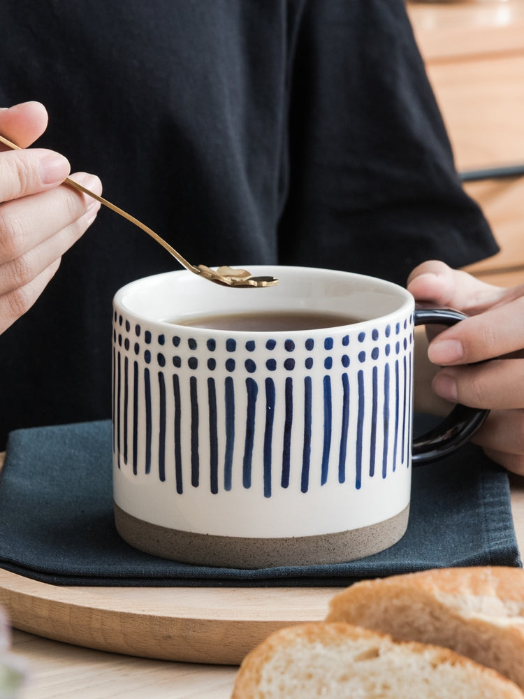 Japanese-style Large-capacity Breakfast Hand-painted Stoneware Mug